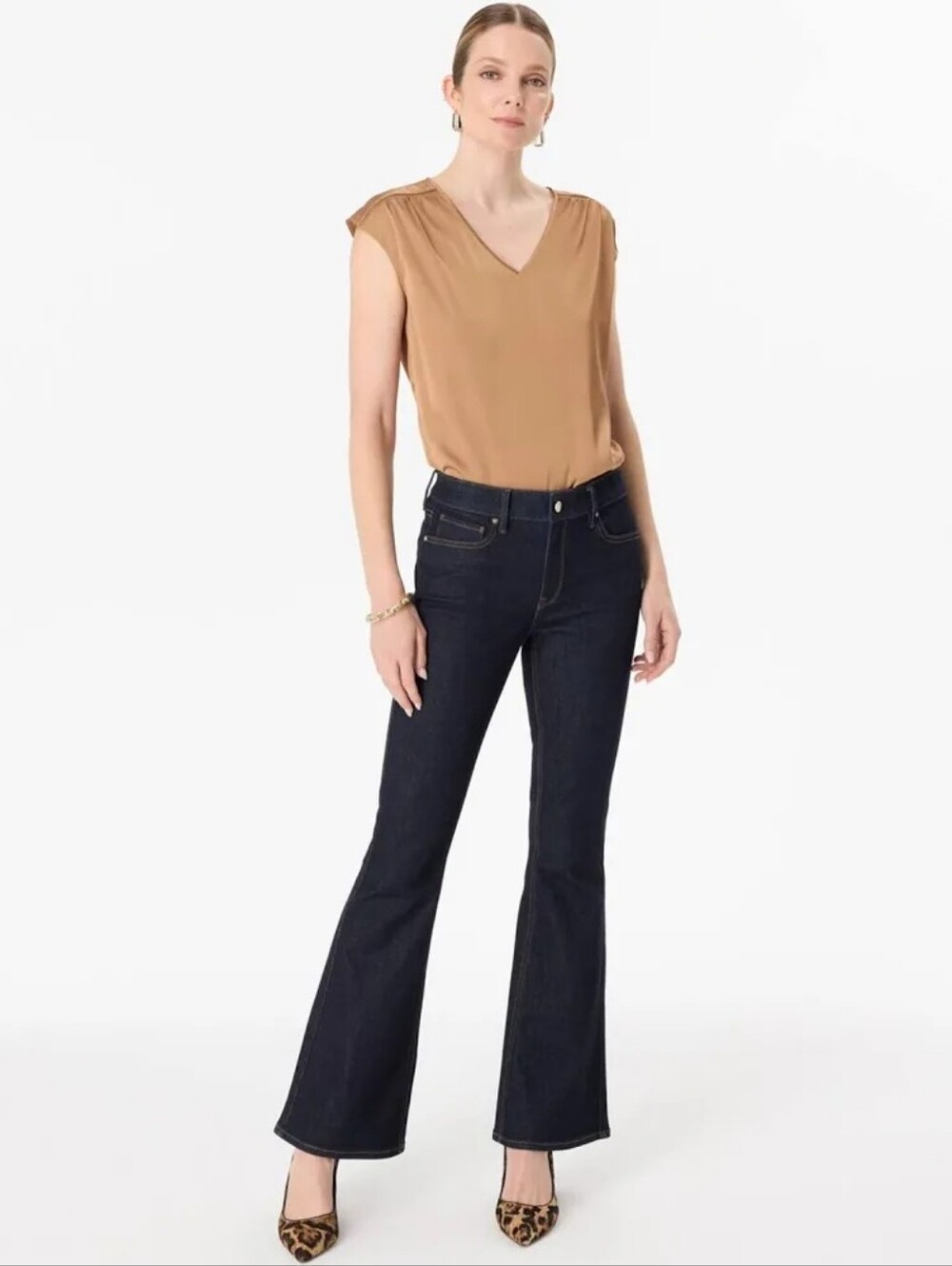 NWOT WHBM The Boot Dark Indigo Flare Midrise Jeans Size 6 (Inseam 32")